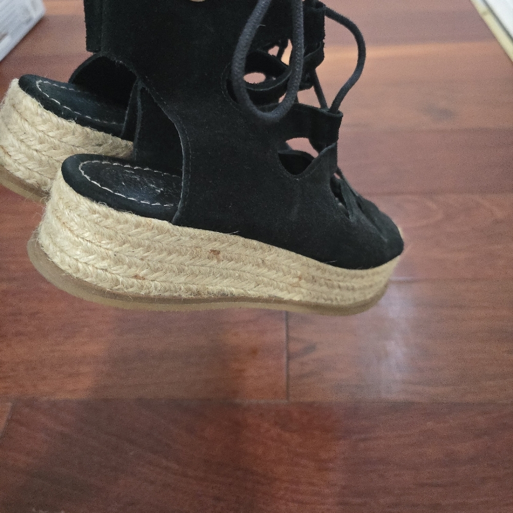 Jeffrey Campbell Black Lace-Up Espadrilles